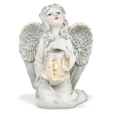 Garden Ornament Solar Fairy Angel Cherub Statue Lantern Decoration Patio Pond