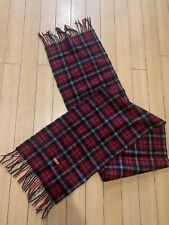 Vintage Fred Perry Cashmere/wool Red Tarten Check Scarf