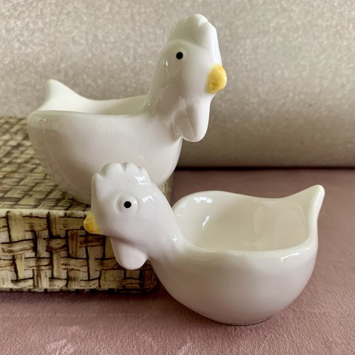 Pair vintage white ceramic - pair,