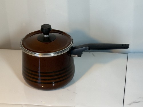 Vintage brown enamel - brown,