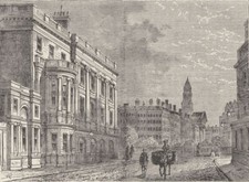 HANOVER SQUARE. Harewood House. London c1880 old antique vintage print picture