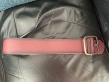 Ladies Wide Burgundy Belt Gold Buckle Size S Primark
