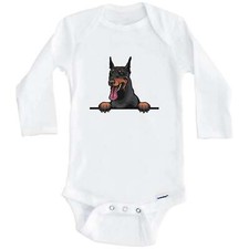 Doberman Dog Breed Cute One Piece Long Sleeve Baby Bodysuit v2