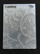Flowers swirl leaves vine background Cuttlebug craft plastic embossing folder