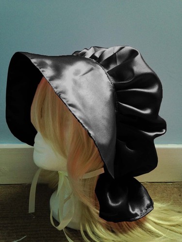 Black women satin - satin, bonnet