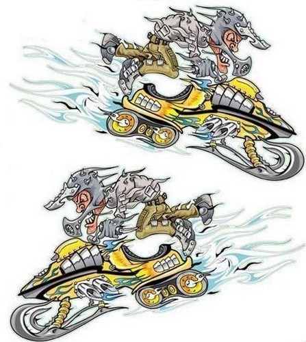 Sticker snowmobile schneekatze - sticker,
