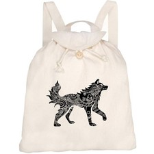 'Tribal Wolf Side View' Canvas