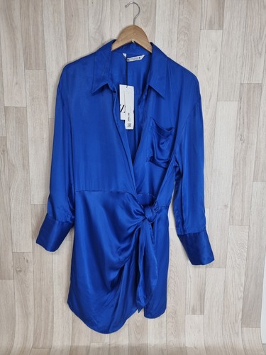 Zara blue satin long - zara,