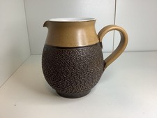 Denby Cotswold. large 1 pint custard or water jug. Two tone brown. Textured.