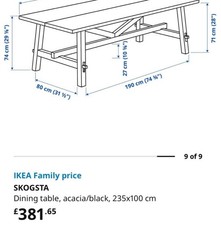 IKEA SKOGSTA Dining Table LEGS