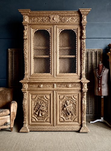 Antique french bookcase - antique,