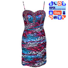 Sagaie Paris Vintage Colourful Abstract Sequin Mini Dress Size 1 (UK S)