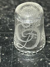 Vintage Rare Charles and Diana Clear Etched Glass Thimble 1981 Ref AH