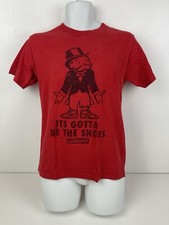 Cakedout Men’s Red T-Shirt It’s Gotta Be the Shoes Monopoly Man Size S Milburn