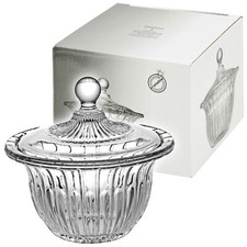 Decorative Sweet Candy Nuts Storage Serving Crystalline Glass Jar Dish With Lid