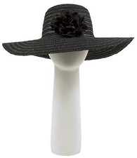 Pia Rossini Wide Brimmed Rafaella Sun/Formal Hat Rosette Black