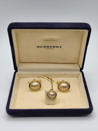 Burberry cufflinks and tie - and,