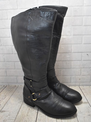 Womens black leather zip - black,