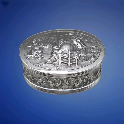 Antique dutch silver snuff - silver, box