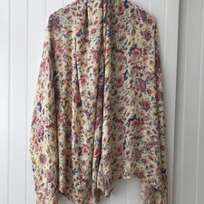 Warehouse Scarf  - Floral / Flower Print Pattern Rectangle Scarf Yellow