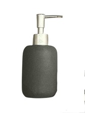 Stone Effect Soap Dispenser Bathroom Kitchen Accessory 17cm x 7cm Chrome Top VGC