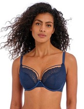 Freya Catwalk Plunge Bra Underwired Supportive Sexy Lace Bras Midnight 402202