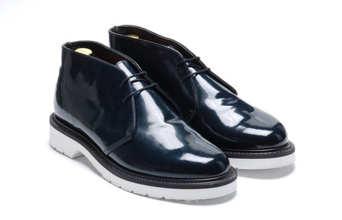 Loake navy blue patent leather - loake,