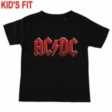 AC/DC Red Logo Child Kids Black T Shirt AC/DC Boys / Girls Tee