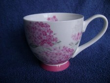 PORTOBELLO BY INSPIRE BONE CHINA LARGE CUP MUG PINK HYDRANGEA