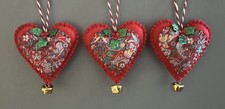 Liberty London ‘Strawberry Thief’ Christmas Ornaments X 3. Free Postage