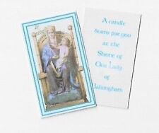 "A CANDLE BURNS FOR YOU AT SHRINE OUR LADY OF WALSINGHAM"  small laminated card