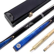 Baize Master Jimmy White Blue Conquest 57" 2 Pc Snooker Pool Cue Case Set 9.5mm 