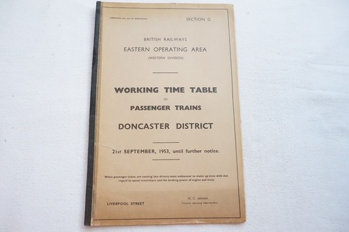 1953 working railway timetable - 1953,
