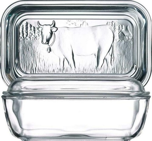 Luminarc glass butter dish - luminarc,