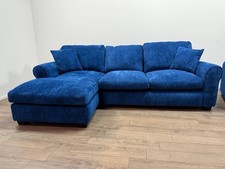 Taylor Fabric Left-Hand Chaise Corner Sofa – Blue