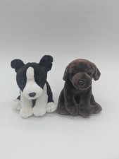 Living Nature Border Collie & Chocolate Labrador Puppy Plush Soft Toy Dog