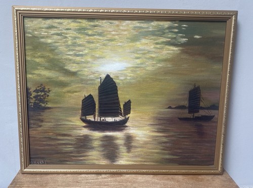 Vintage mcm chinese junk boat - vintage,