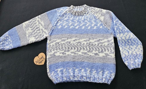 Hand knitted childrens jumper - hand,