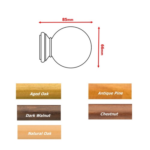 Wood finials pole ends - pole,