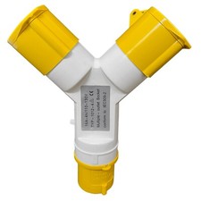 16 amp 2 Way Splitter Mains Electric Hook Up Adaptor 110V Motorhome Caravan Camp