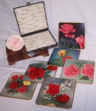 WIN-EL-WARE Set of 6 Place Mats Roses 1950s/60s British Made