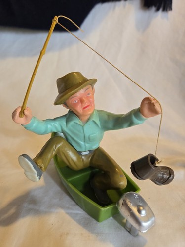 Vintage angry man fishing pole - angry,