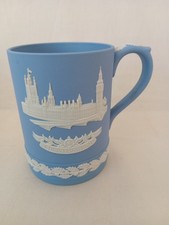 Wedgwood Blue Jasperware Christmas Tankard - Houses of Parliament 1974