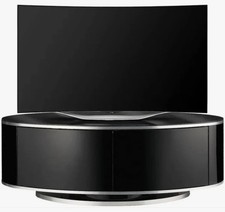 Luna black oval swivel tv