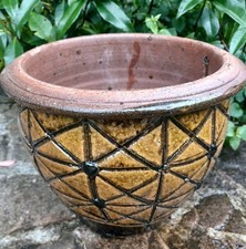 Glazed terracotta planter pot