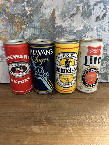Vintage lager cans empty - lager,
