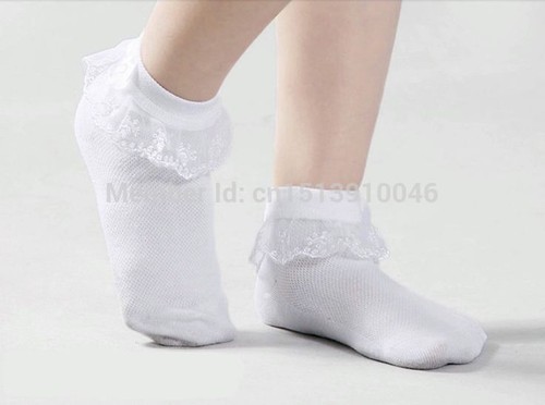 Girls frilly lace white - girls,