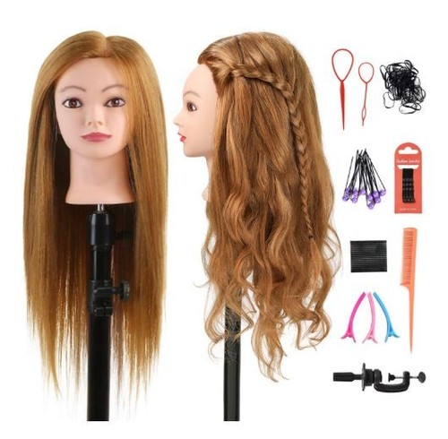 Long hair mannequin head - 28",