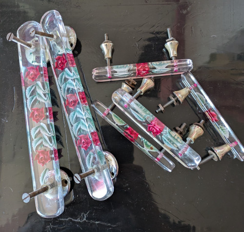 Lucite door handles 1950s - lucite,