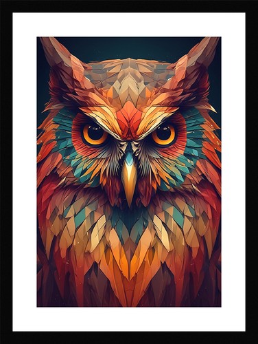 Dramatic owl framed wall - framed, art